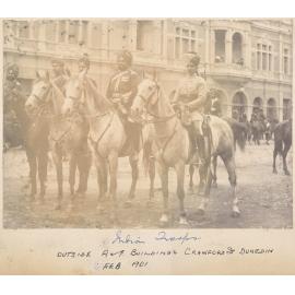 The Indian Troops at Dunedin : Group of Officers in front of the Agricultural Hall