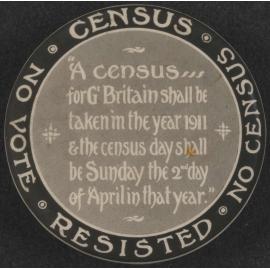 'Census Resisted - No Vote - No Census' badge