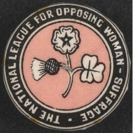 'The National League for Opposing Woman Suffrage' badge
