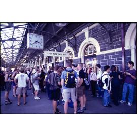 People on platform at Dunedin Railway Station