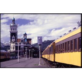 Dunedin Railway Station and Taieri Gorge Excursion Train, from platform
