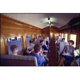 Passengers in carriage on Taieri Gorge Excursion Train