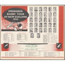 "Springbok Rugby Tour of New Zealand 1965"