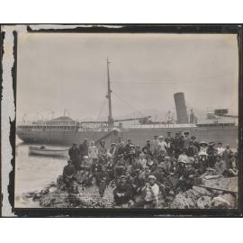 Wreck of the "Waikare", Dusky Sound : The steamer beached after striking an uncharted rock