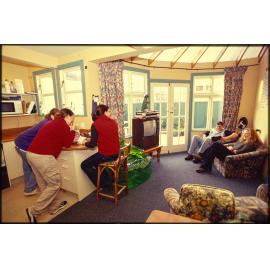Students in living area