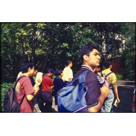 Students walking on campus