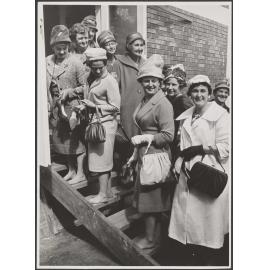 Women entering Pettit House, the new nurses' home at the Karitane Hospital at Mt Albert