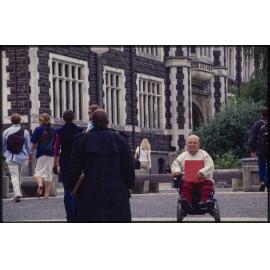 People on Union Street Bridge, University Campus