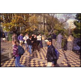People on Union Street Bridge, University Campus