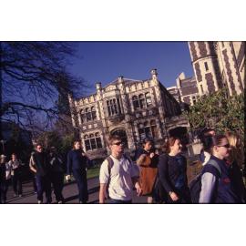 Students, with Marama Hall in background
