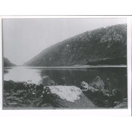 "In Goose Cove showing the gap where five fingers peninsula joins Resolution The little island on the right is where cap Cook's