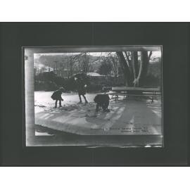 Snowballing in Botanical Gardens Dunedin, N.Z.