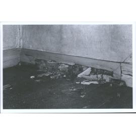 North side, brick party wall