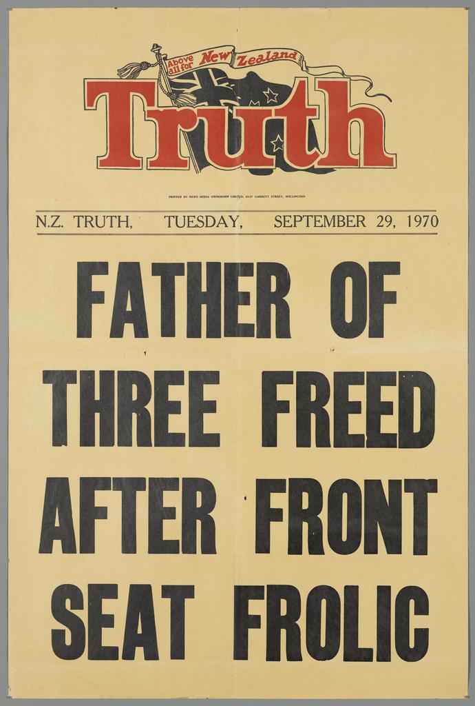 "Father of three freed after front seat frolic"