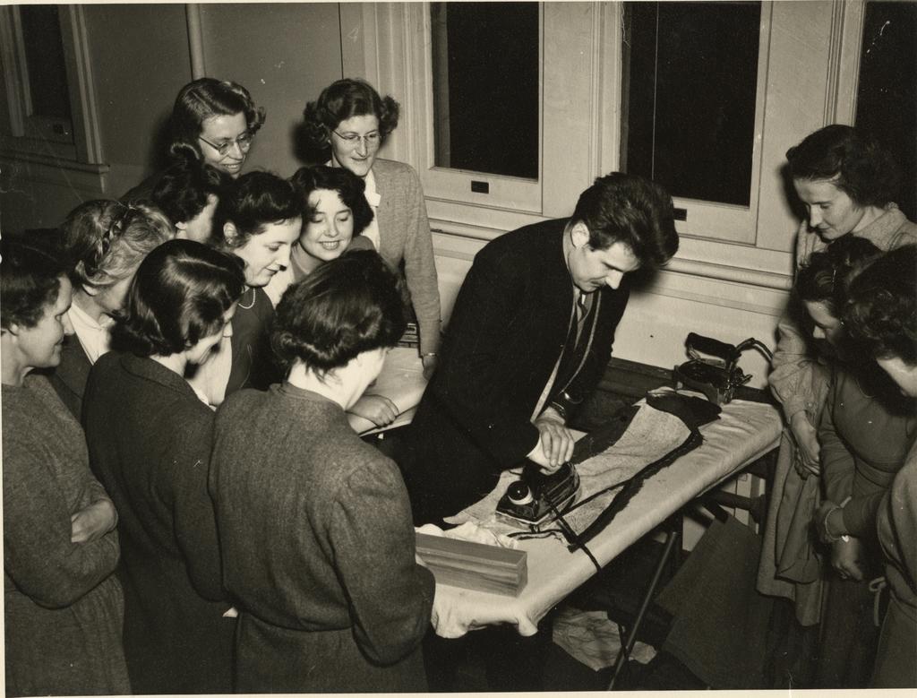 'M. Rene Thevenot, lecturer in dress designing, clothing department, 1949