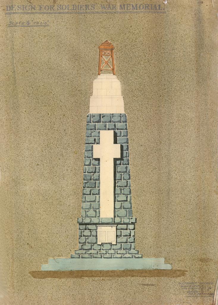 Design for soldiers' war memorial, [Mosgiel], D.G. Mowat architect