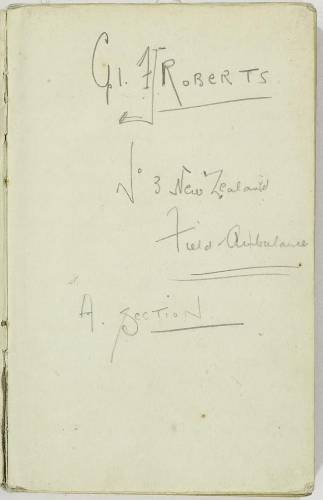 Roberts, Fitzclarence John : Papers