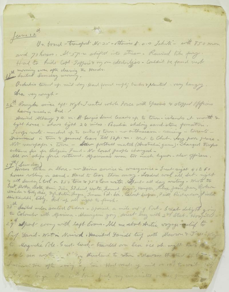 McAra, William : World War I diary and related papers