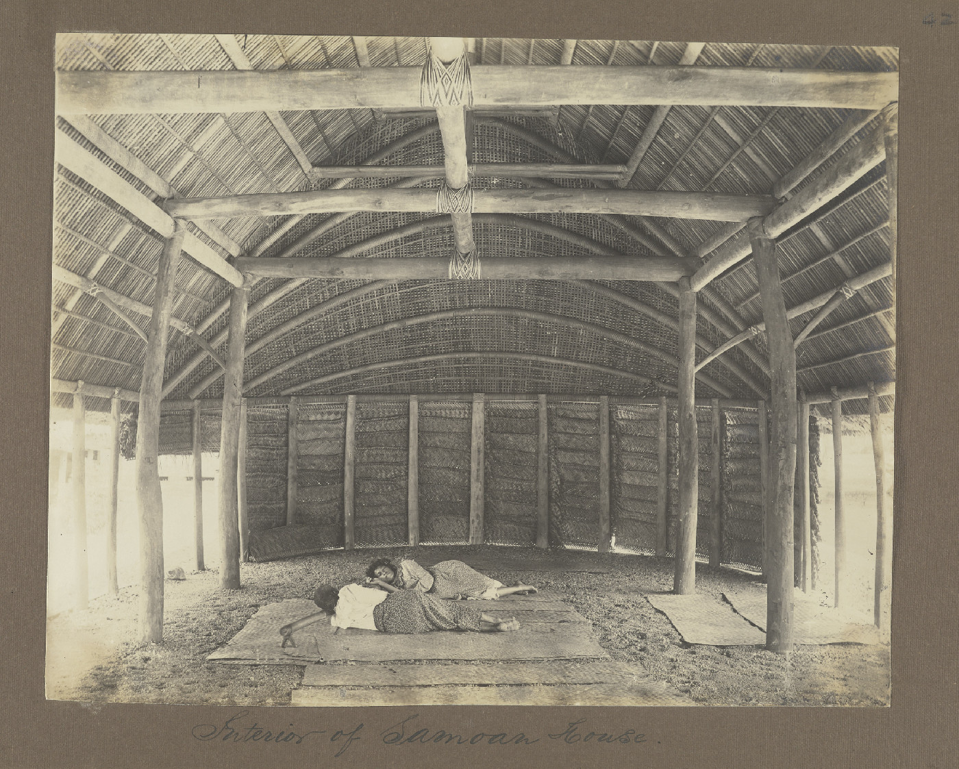 Interior of Samoan house